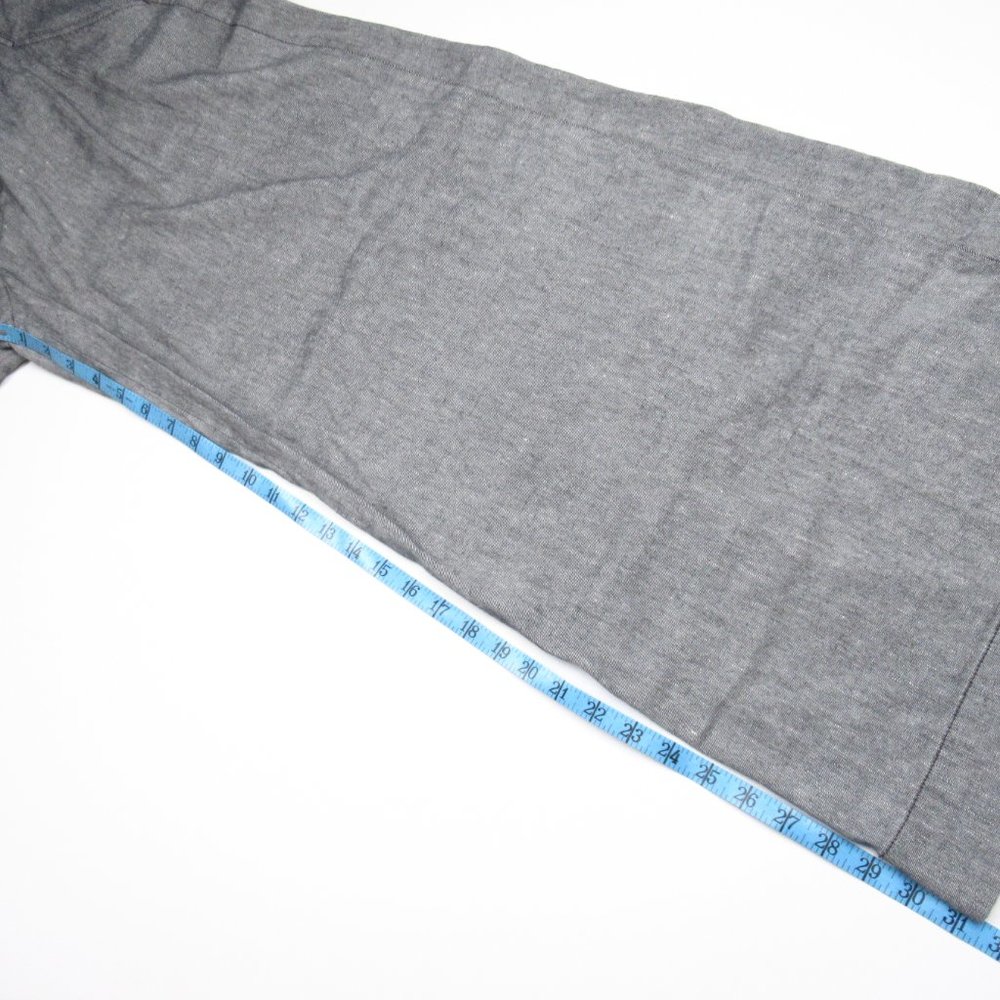Anthropologie Linen Low-Rise Wide Leg Pants Gray Black - Size 12 - Picture 10 of 15